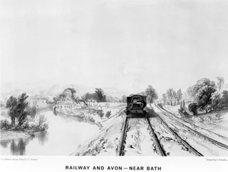 Chemin de fer et Avon, près de Bath, imprimé par C. F. Cheffins, 1843